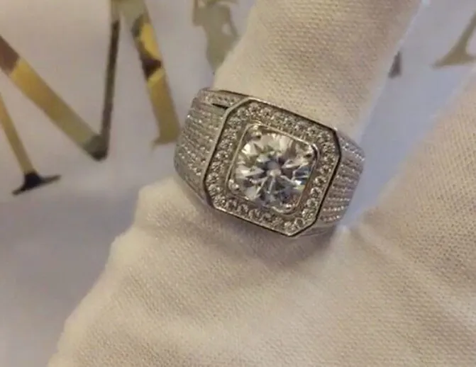 Mens Wedding Ring | Moissanite Ring | Mens Moissanite Ring | Iced Out Ring
