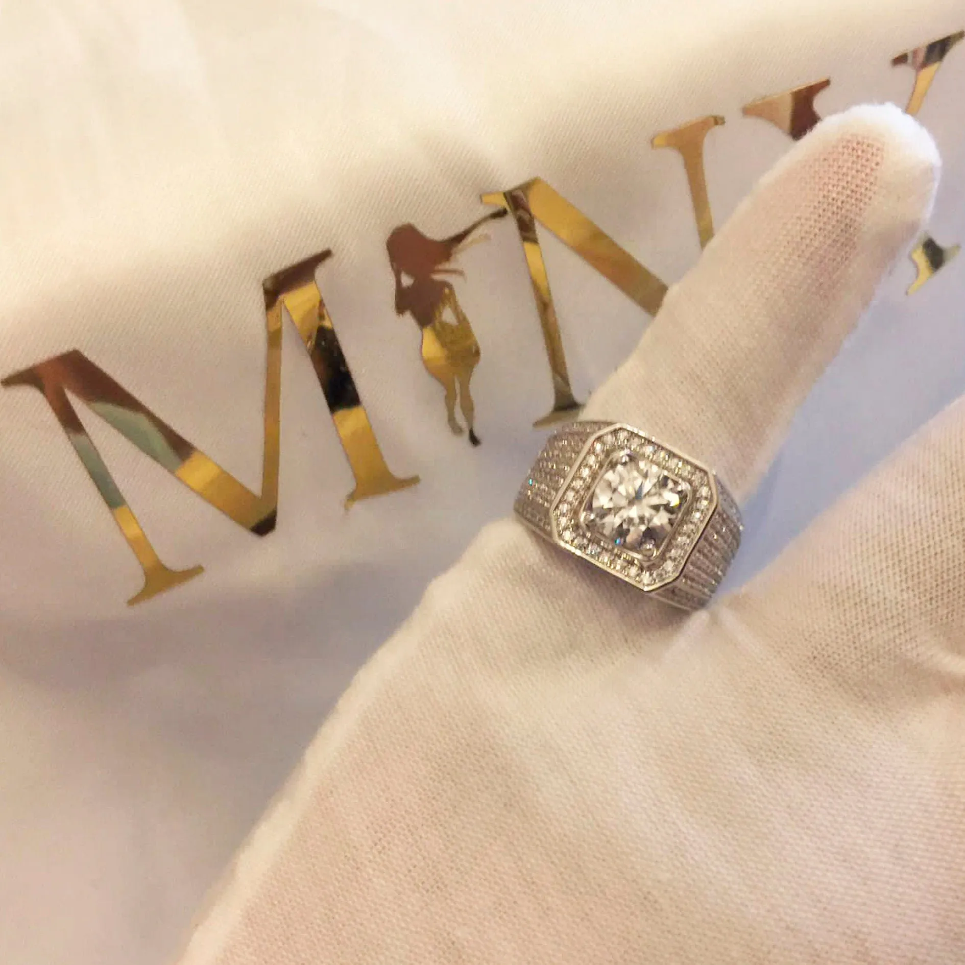 Mens Wedding Ring | Moissanite Ring | Mens Moissanite Ring | Iced Out Ring