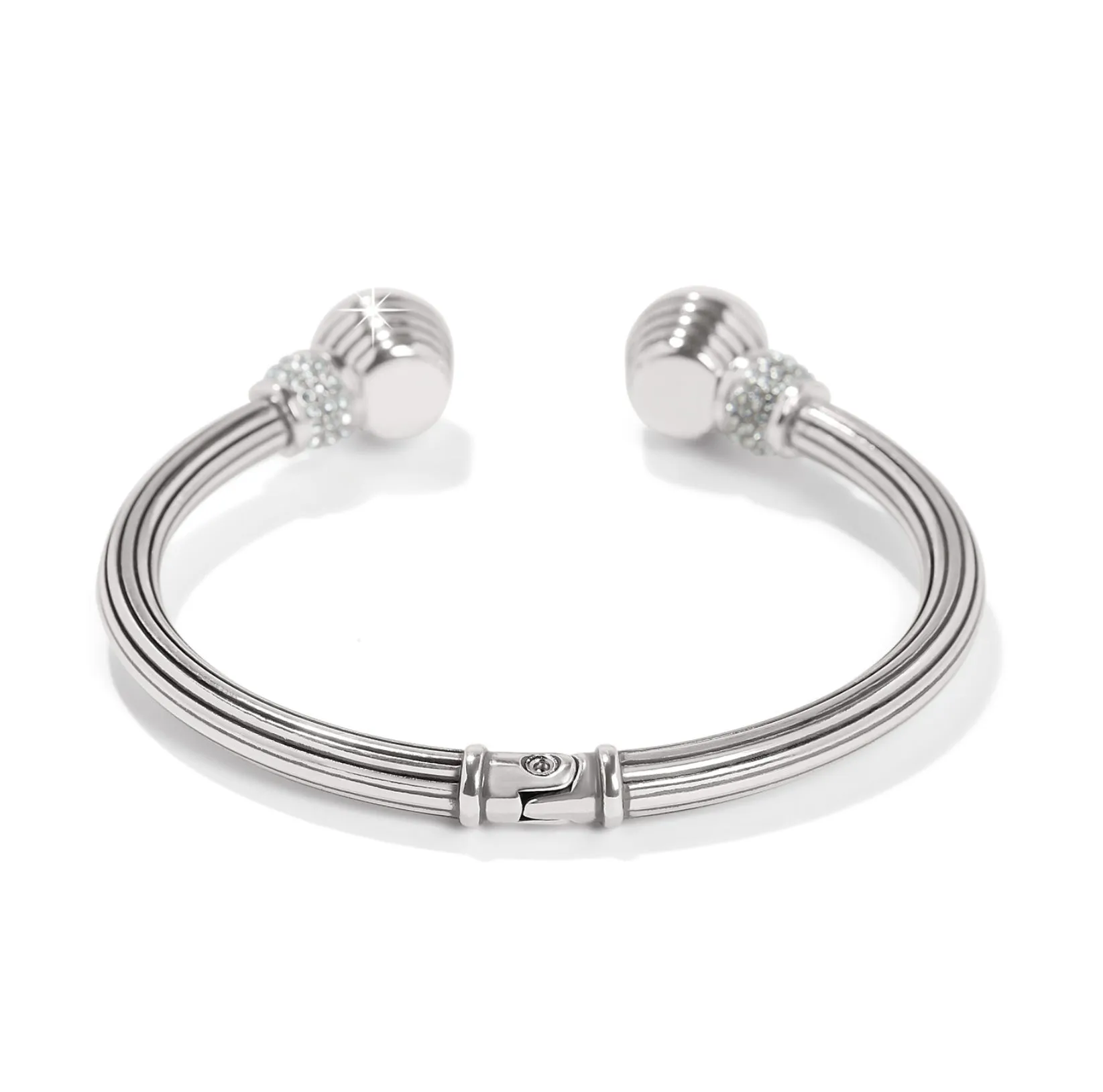 Meridian Aurora Petite Gold & Silver Crystal Hinged Bangle