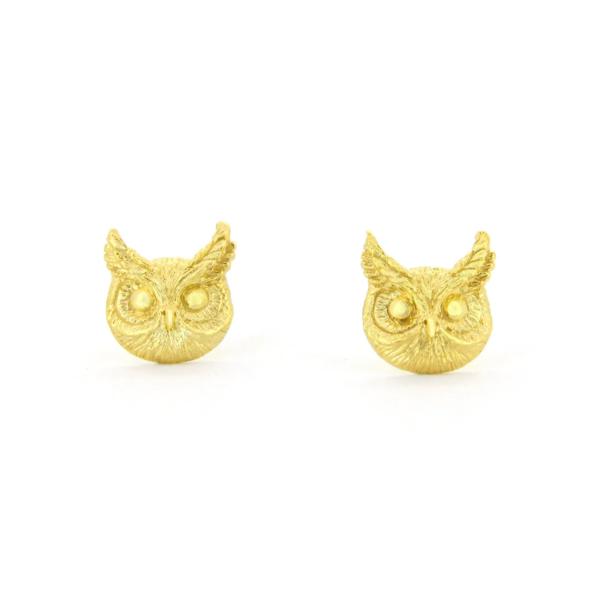 Merry Great Horn Owl Stud Earrings 925 Sterling Silver
