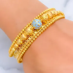 Mesmerizing Vibrant 21K Gold Bangle Bracelet