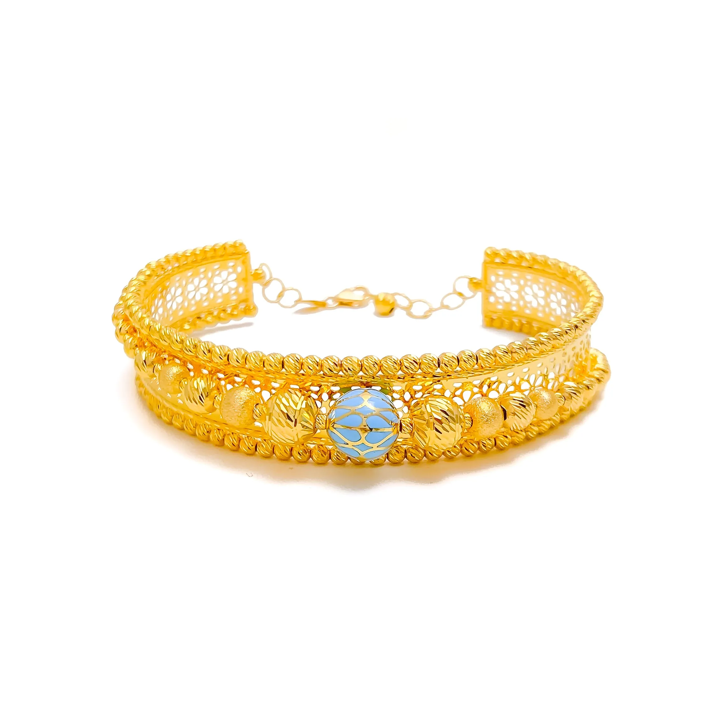 Mesmerizing Vibrant 21K Gold Bangle Bracelet