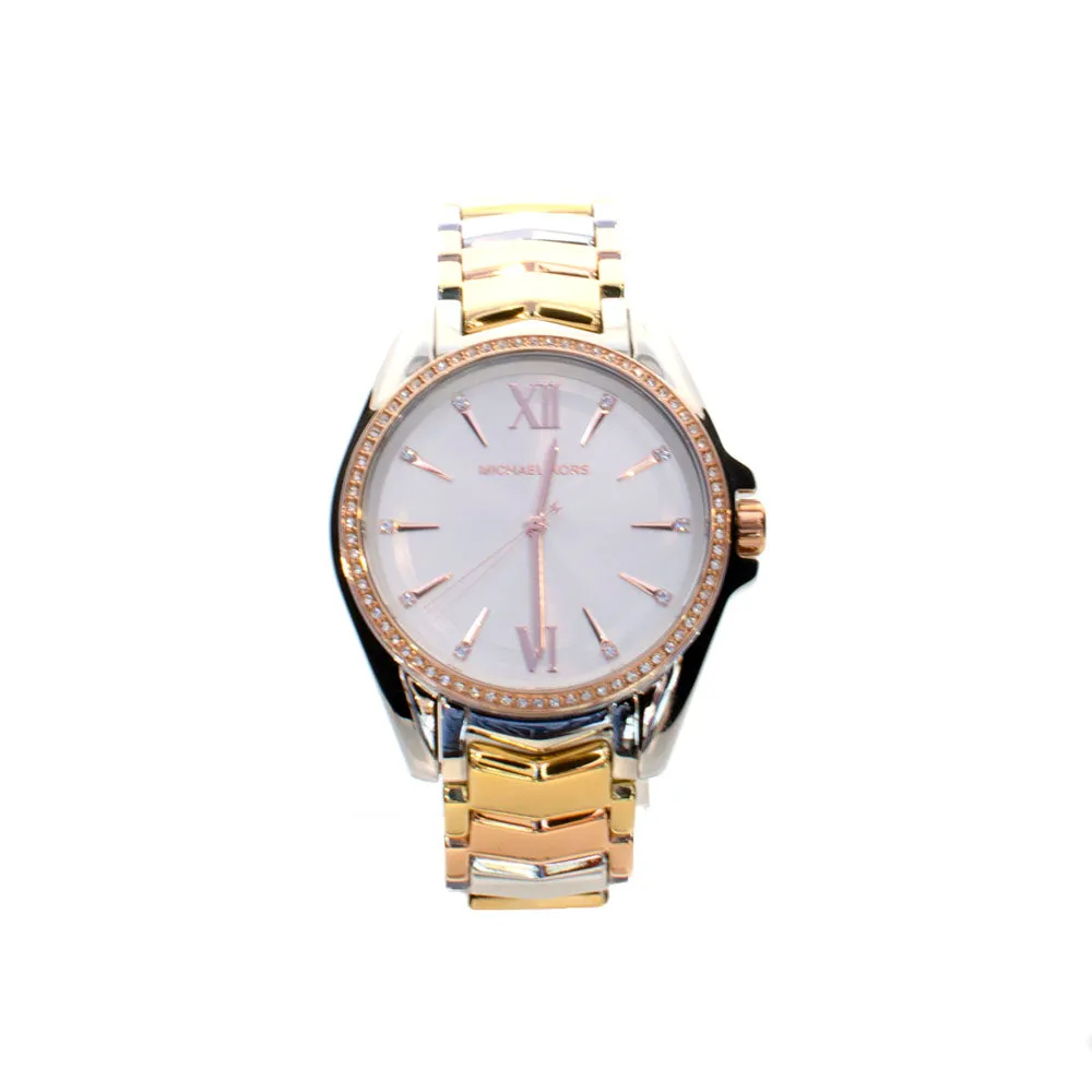 Michael Kors Women's Whitney Three-Hand Tri-Tone Stainless Steel Watch