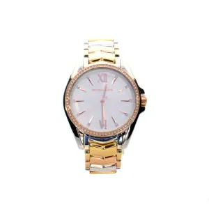 Michael Kors Women's Whitney Three-Hand Tri-Tone Stainless Steel Watch