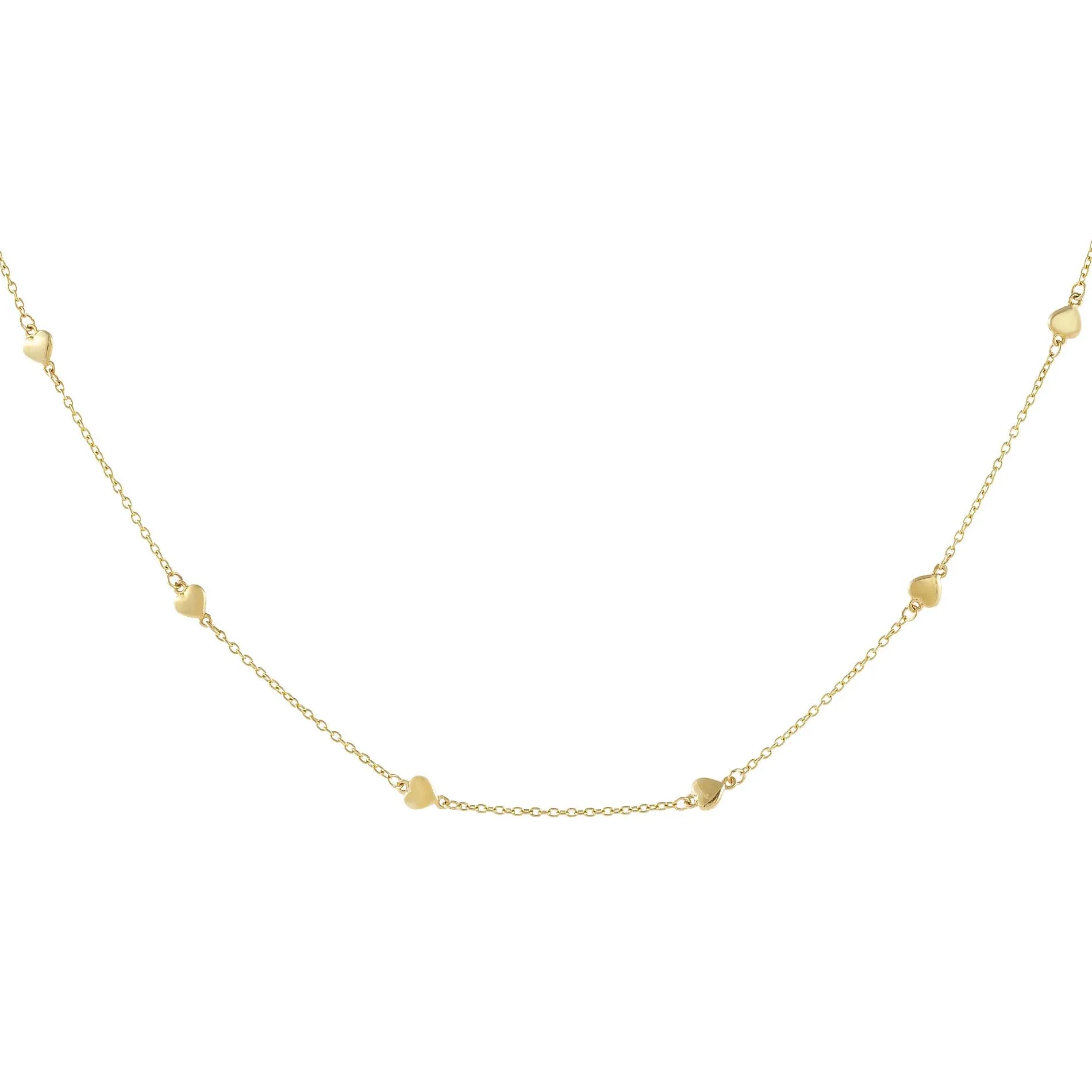 Mini Hearts Necklace 14K