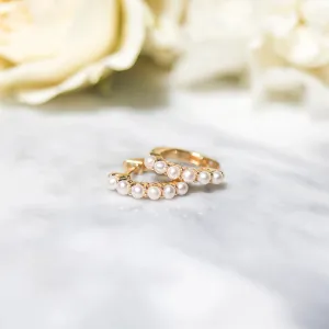 Mini Pearl Hoops