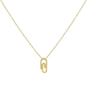 Mini Solid Paperclip Necklace 14K