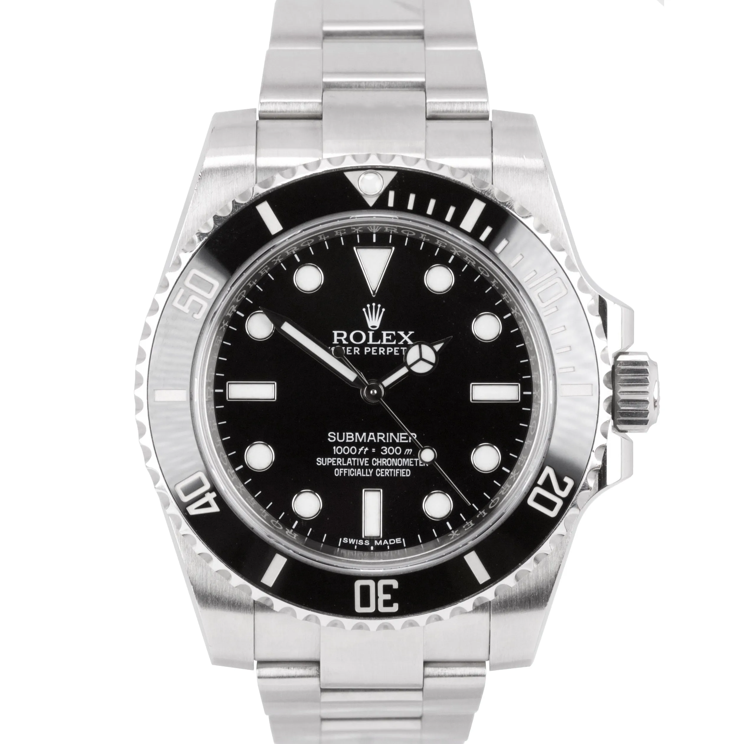 MINT 2015 PAPERS Rolex Submariner No-Date Steel 40mm Ceramic Dive Watch 114060
