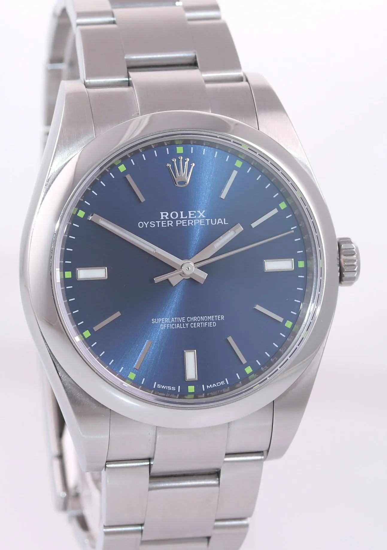 MINT 2019 PAPERS Rolex Oyster Perpetual Steel 39mm Blue Dial 114300 Watch Box