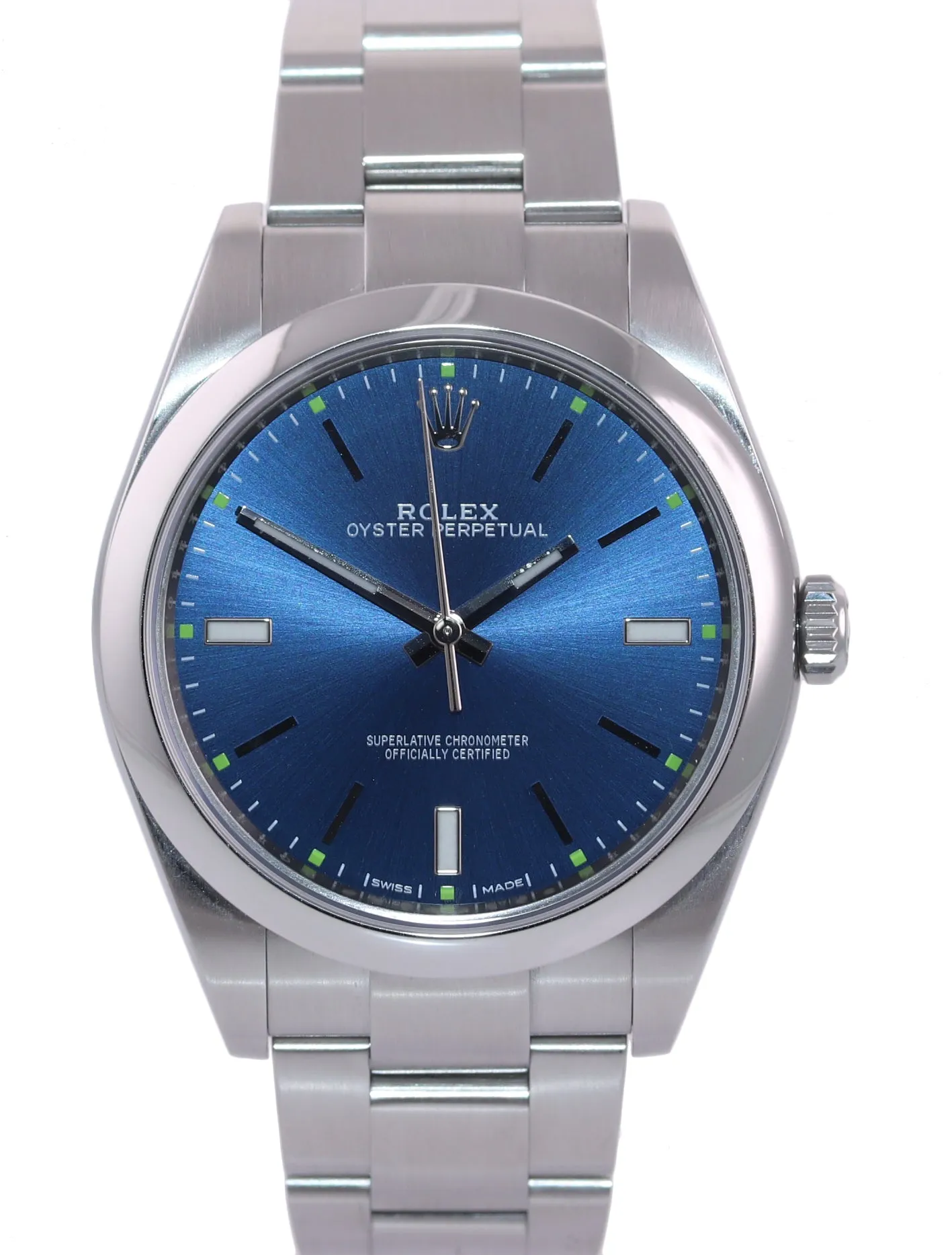 MINT 2019 PAPERS Rolex Oyster Perpetual Steel 39mm Blue Dial 114300 Watch Box