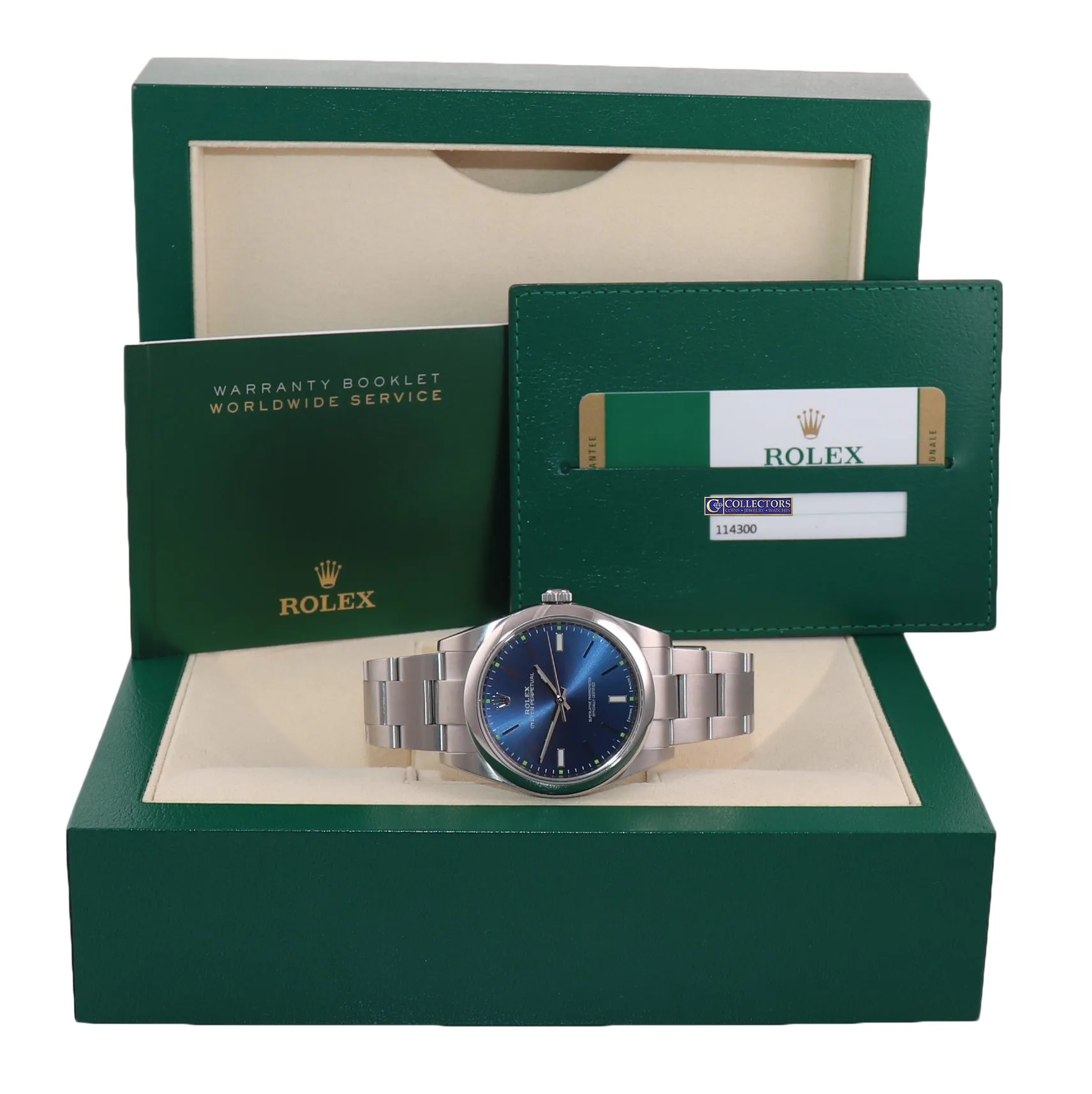MINT 2019 PAPERS Rolex Oyster Perpetual Steel 39mm Blue Dial 114300 Watch Box