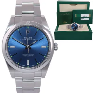 MINT 2019 PAPERS Rolex Oyster Perpetual Steel 39mm Blue Dial 114300 Watch Box