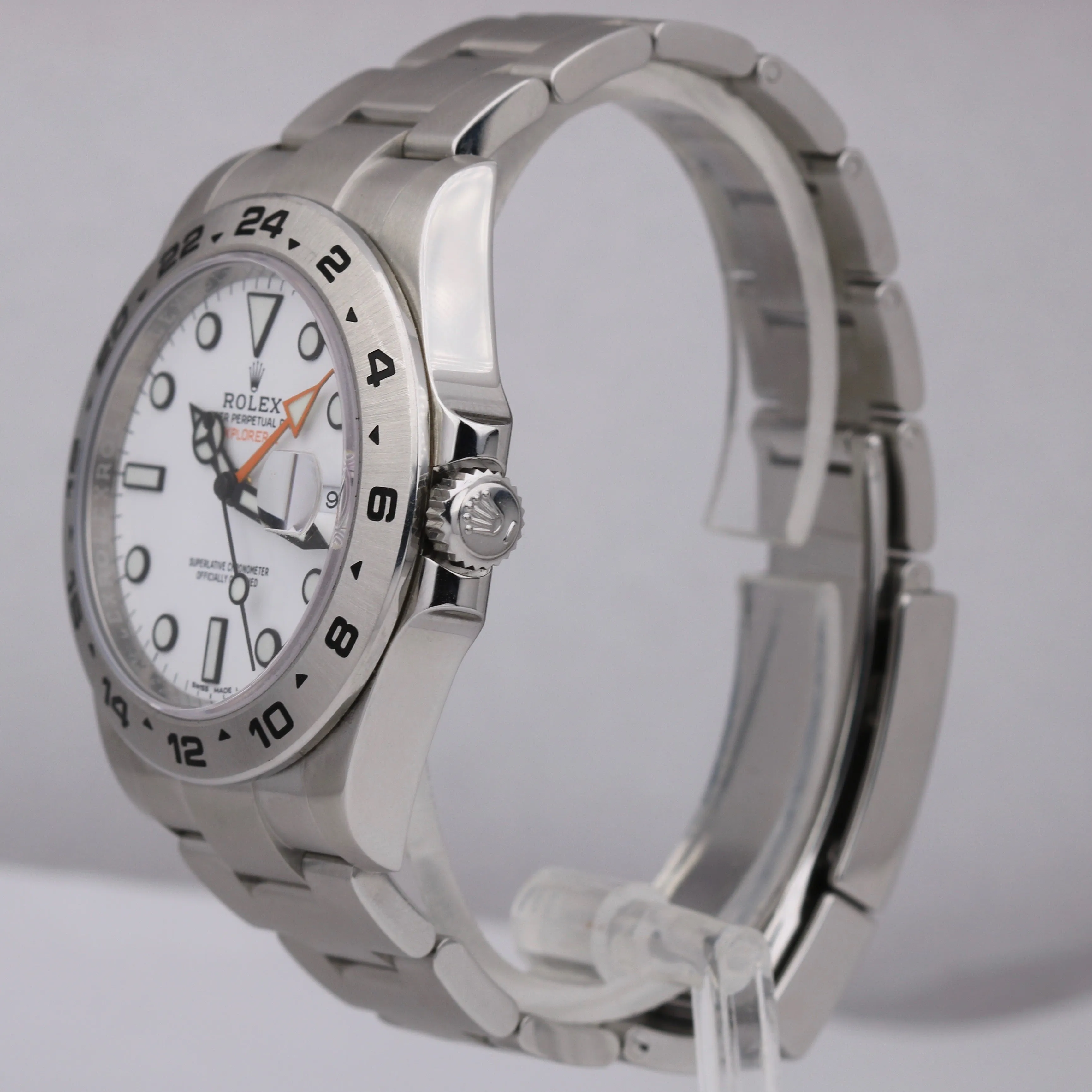 MINT 2021 NEW CARD Rolex Explorer II 216570 Orange POLAR WHITE 42mm GMT Watch