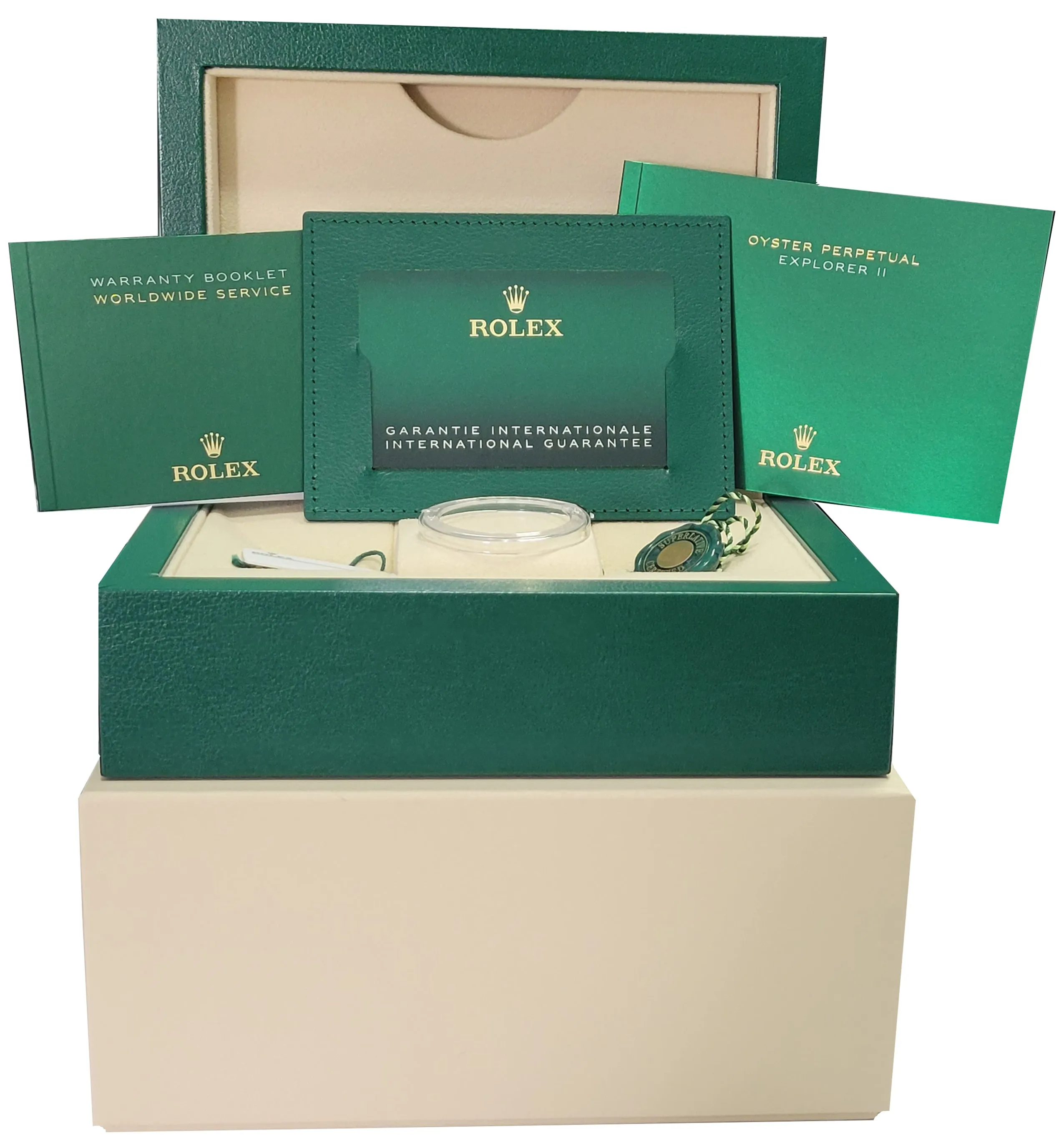 MINT 2021 NEW CARD Rolex Explorer II 216570 Orange POLAR WHITE 42mm GMT Watch