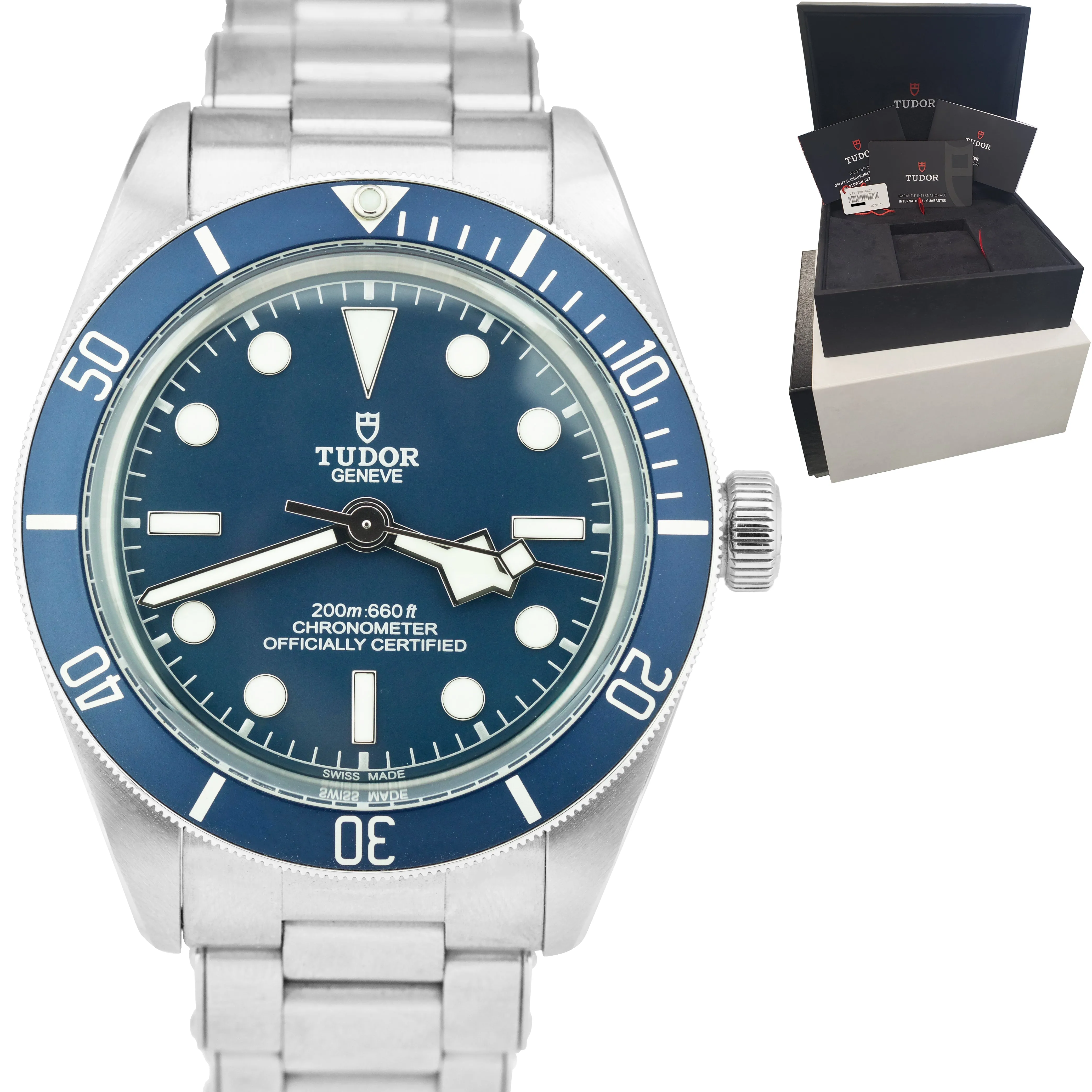 MINT 2021 Tudor Black Bay Fifty Eight 58 BLUE Stainless Steel 39mm Watch 79030 B