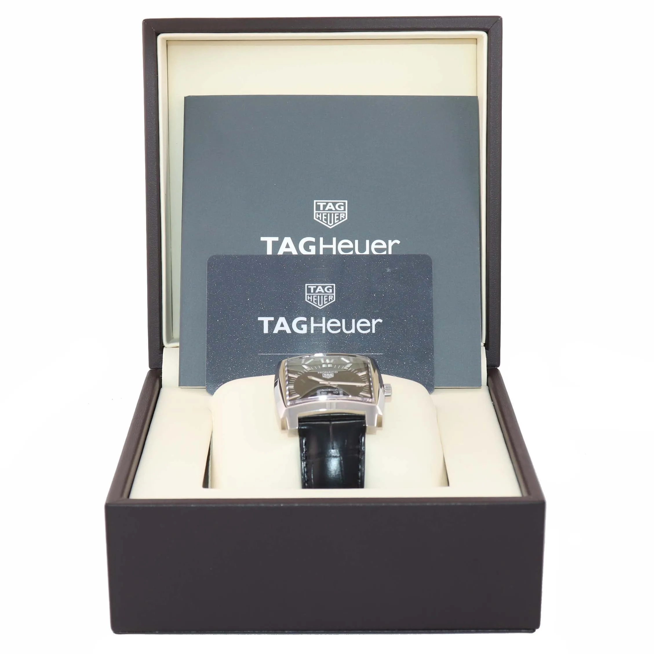 MINT PAPERS Tag Heuer Monaco WAW131A Quartz Black 37mm Steel Date Watch