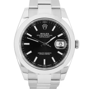 MINT Rolex DateJust II 41mm 116300 Black Smooth Bezel Stainless Steel Watch