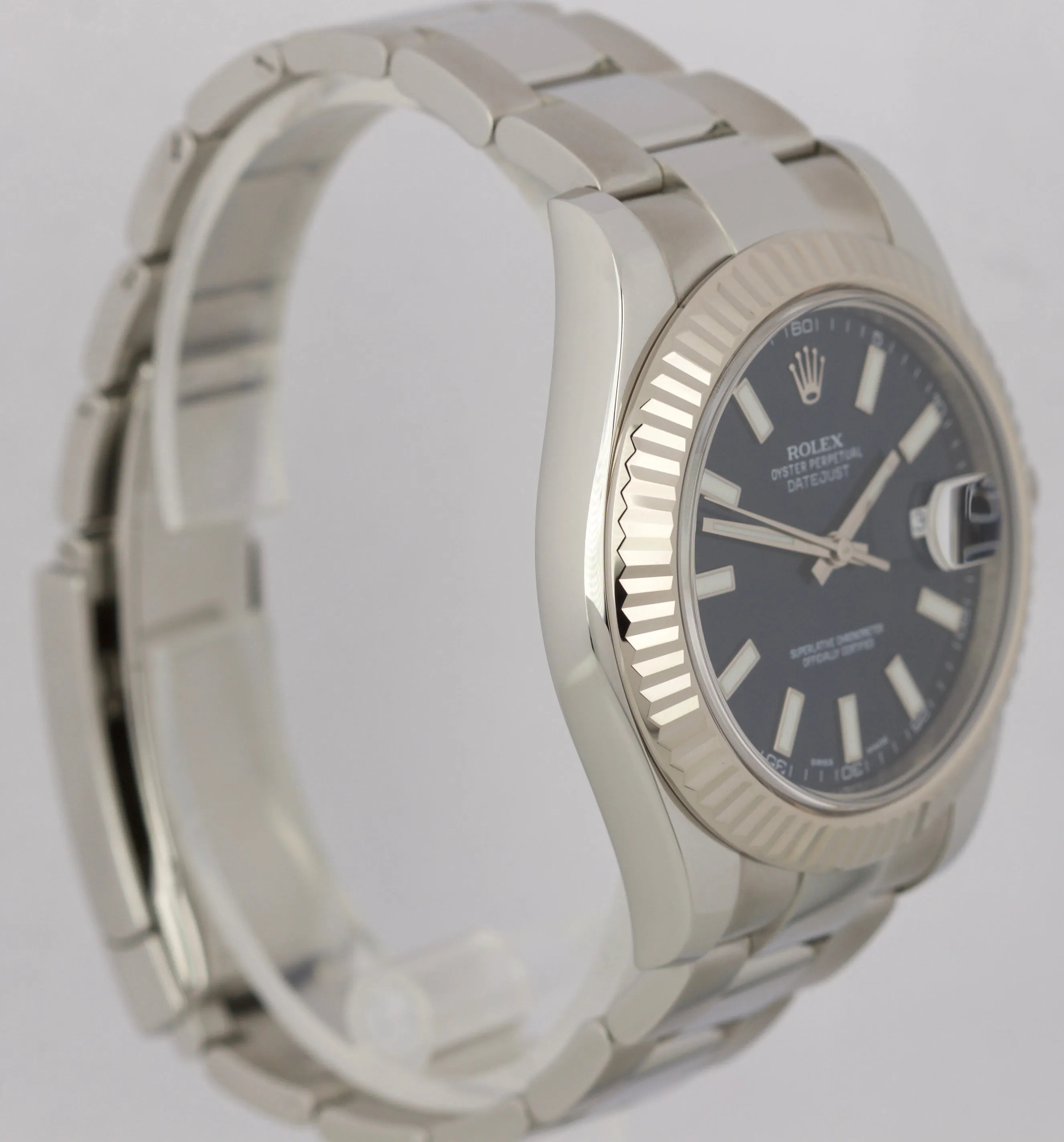 MINT Rolex Datejust II Blue Stainless Steel 41MM 18K White Gold Watch 116334 B P