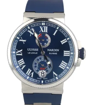MINT Ulysse Nardin Maxi Marine Stainless Steel Blue Rubber 43mm 1183-126 Watch