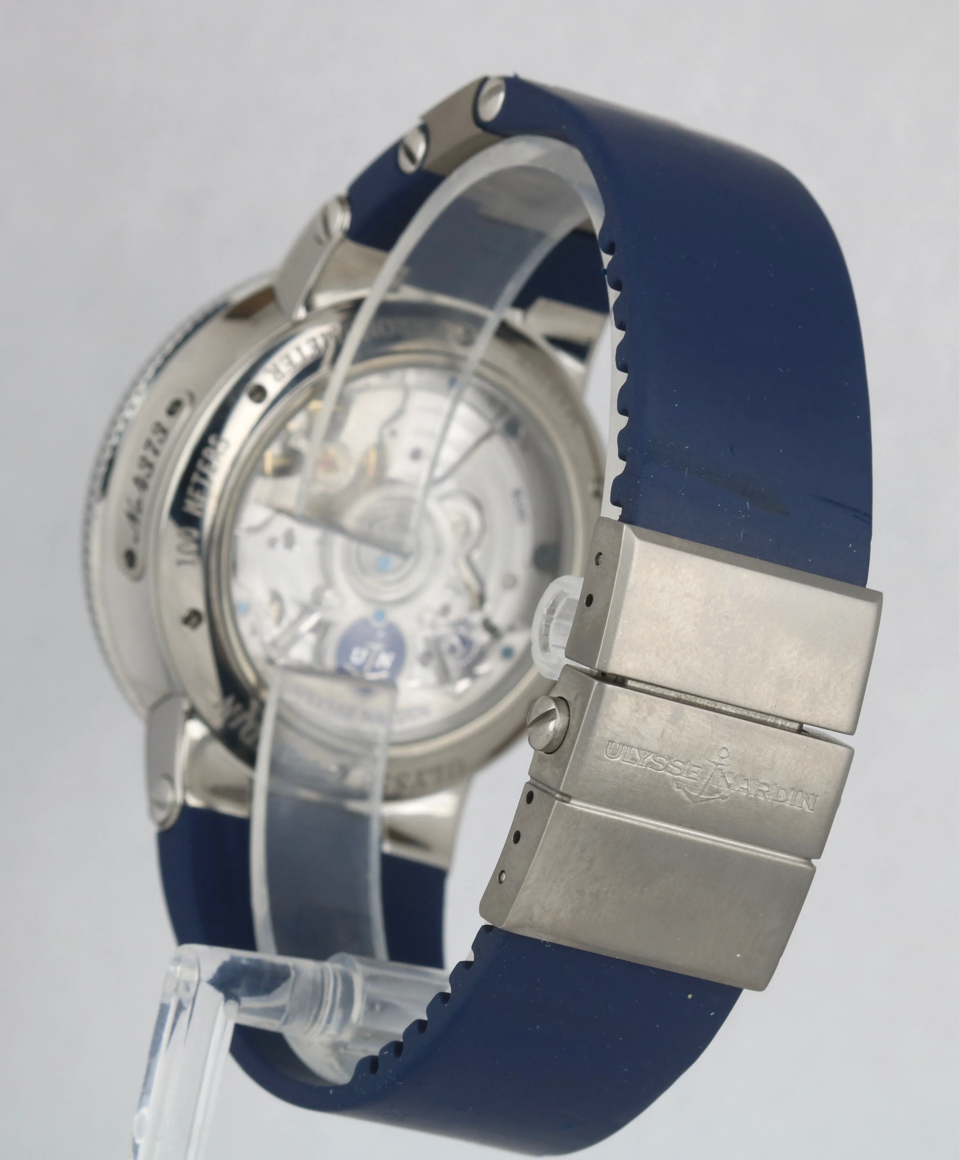 MINT Ulysse Nardin Maxi Marine Stainless Steel Blue Rubber 43mm 1183-126 Watch