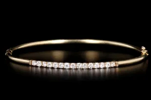 Modern 14K Yellow Gold .65 Carat Total Weight Diamond Bangle