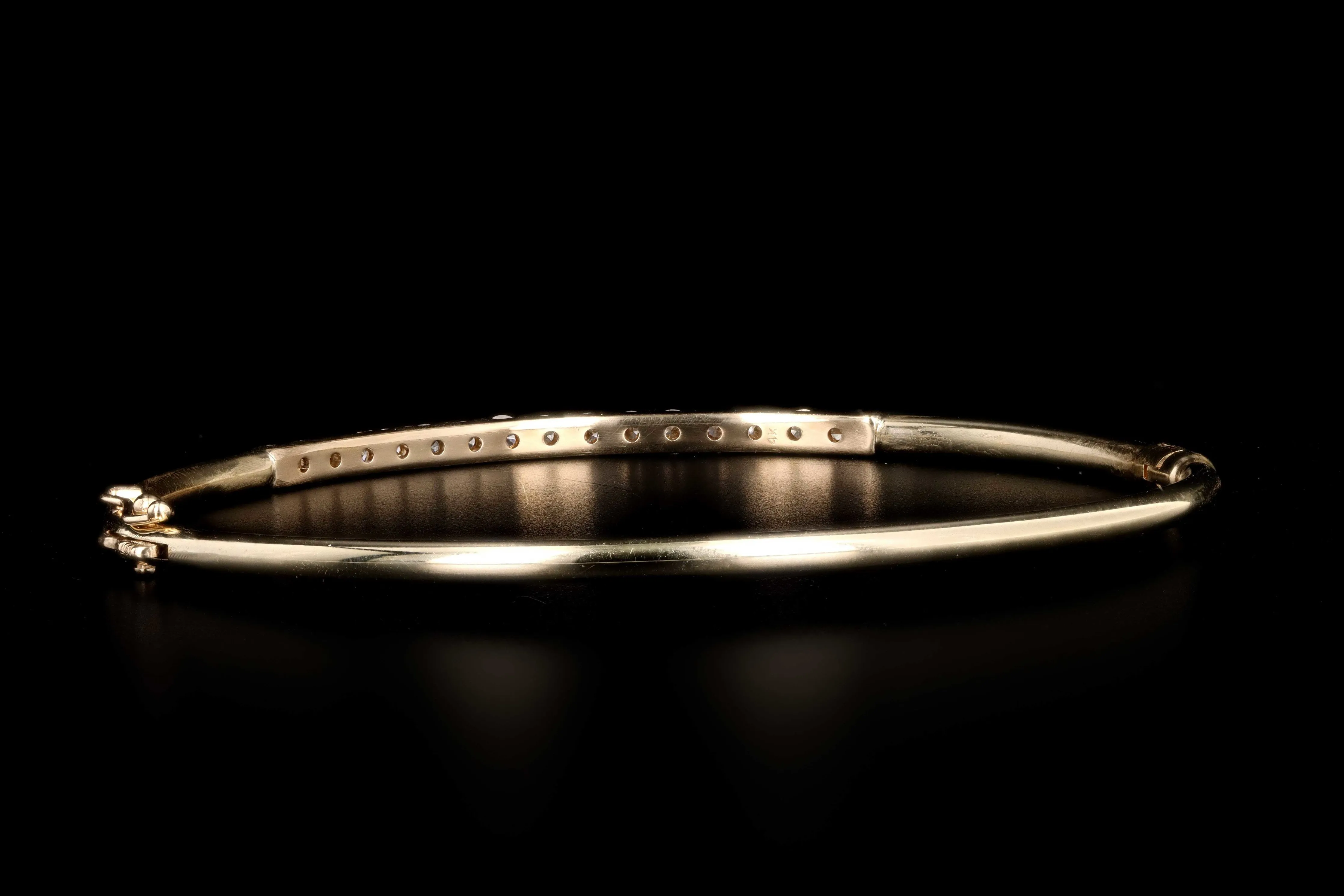 Modern 14K Yellow Gold .65 Carat Total Weight Diamond Bangle