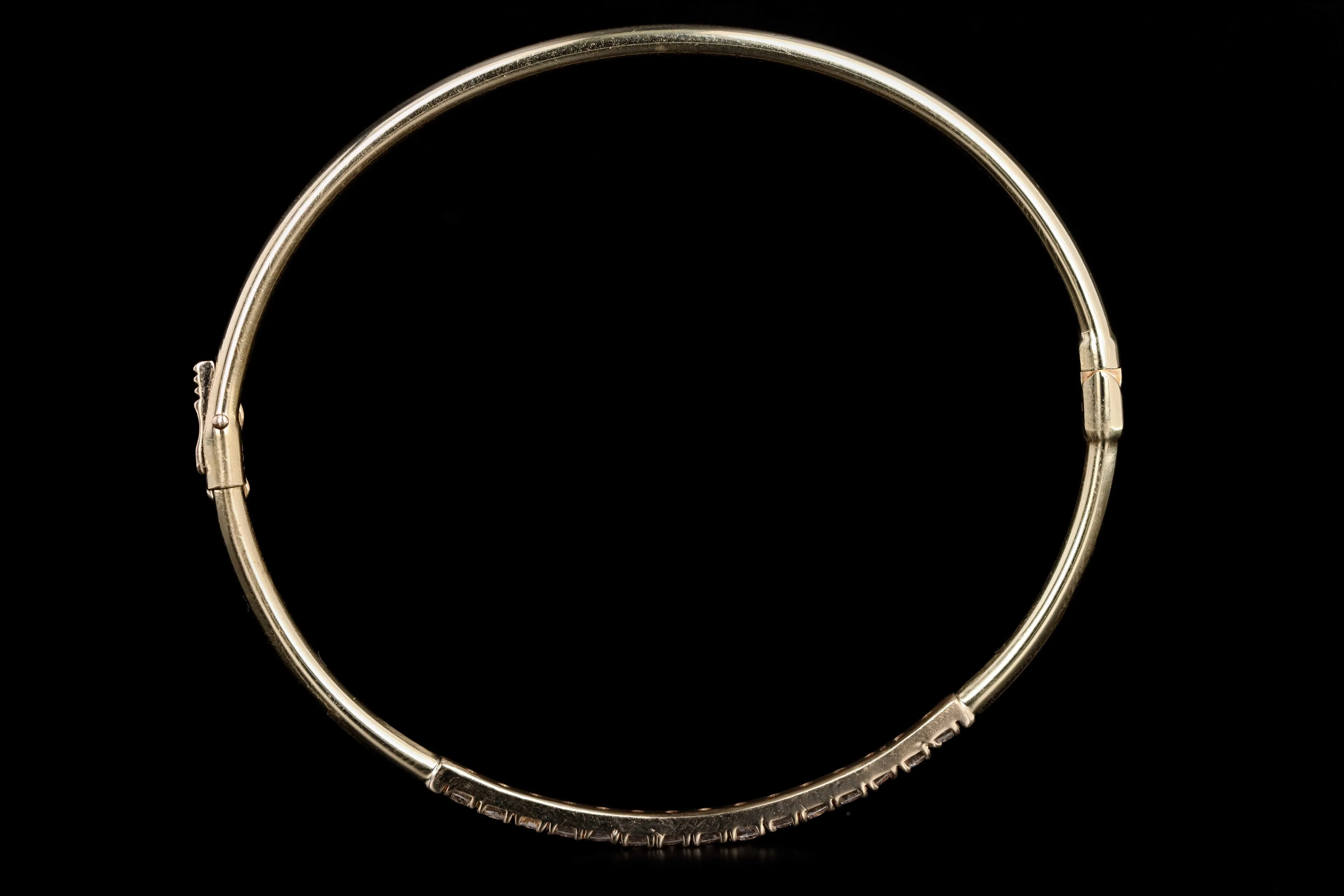 Modern 14K Yellow Gold .65 Carat Total Weight Diamond Bangle
