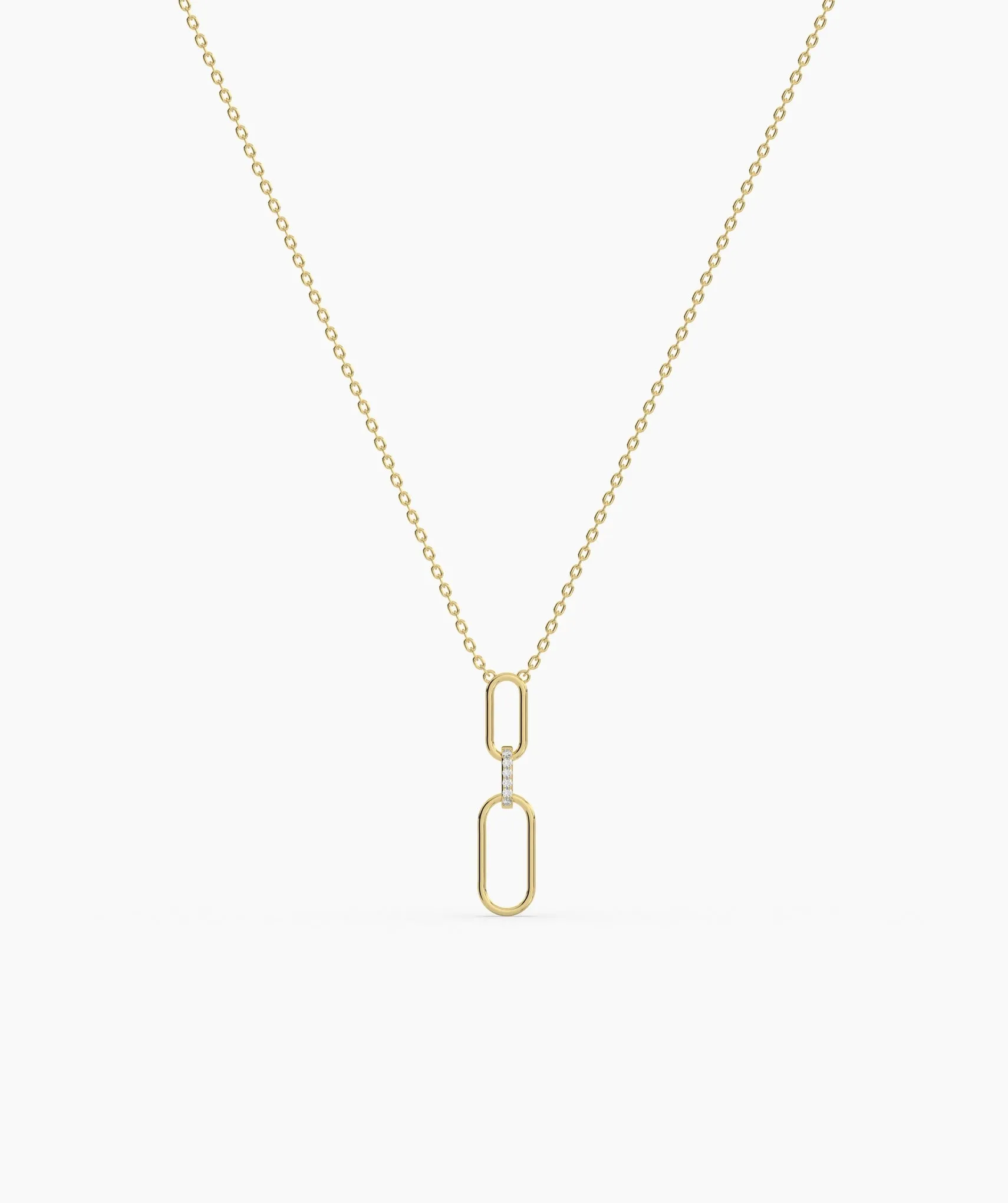 Modern Link Diamond Pendant