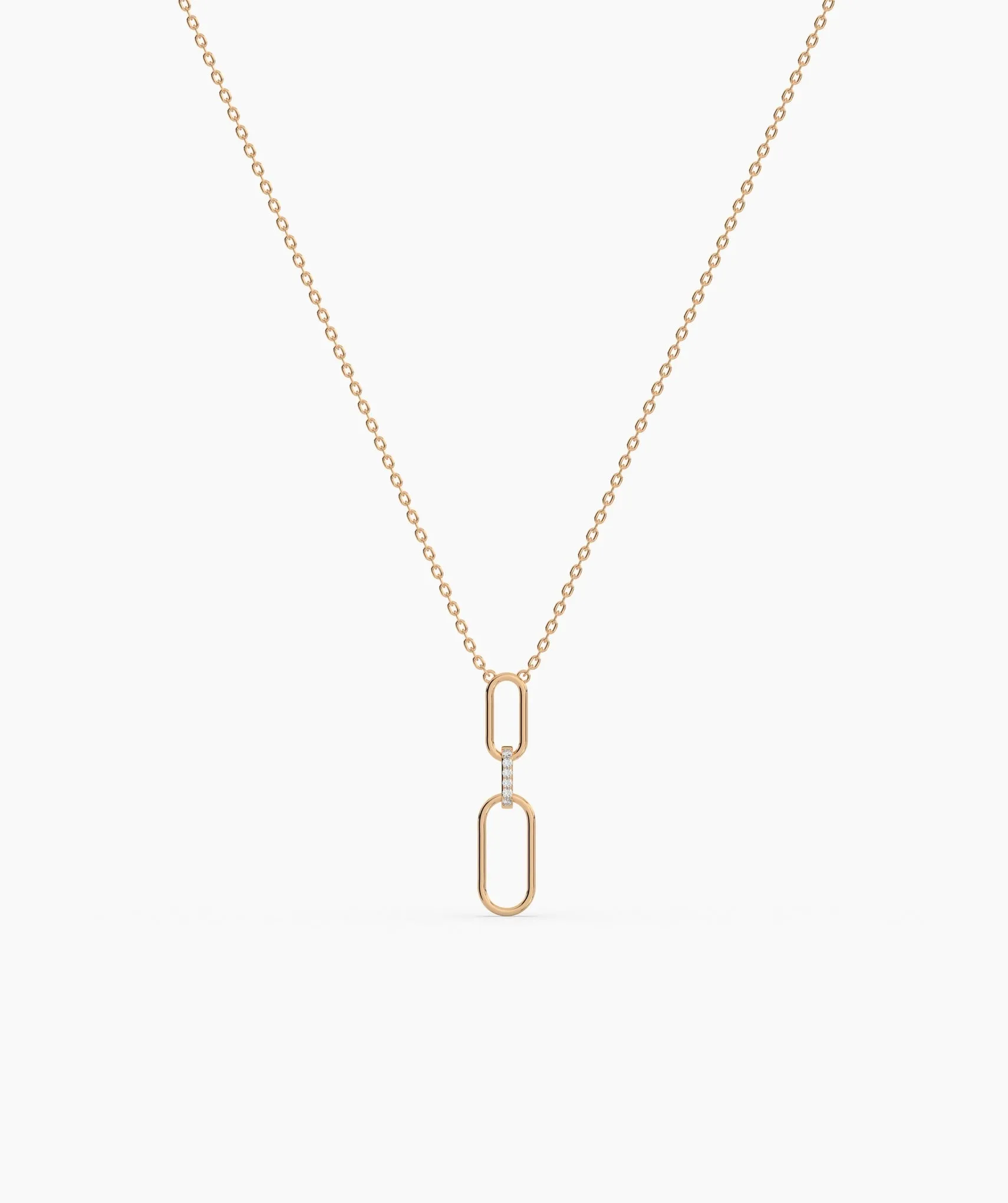 Modern Link Diamond Pendant