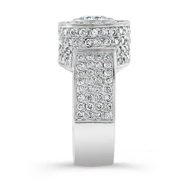 Modern Style Halo Diamond Engagement Ring