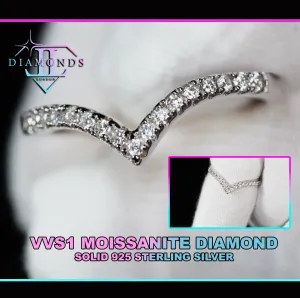 Moissanite Diamond Ring | Wishbone Engagement Ring | Moissanite Engagement Ring | V Shape Wedding Ring | Moissanite Ring | Moissanite Rings