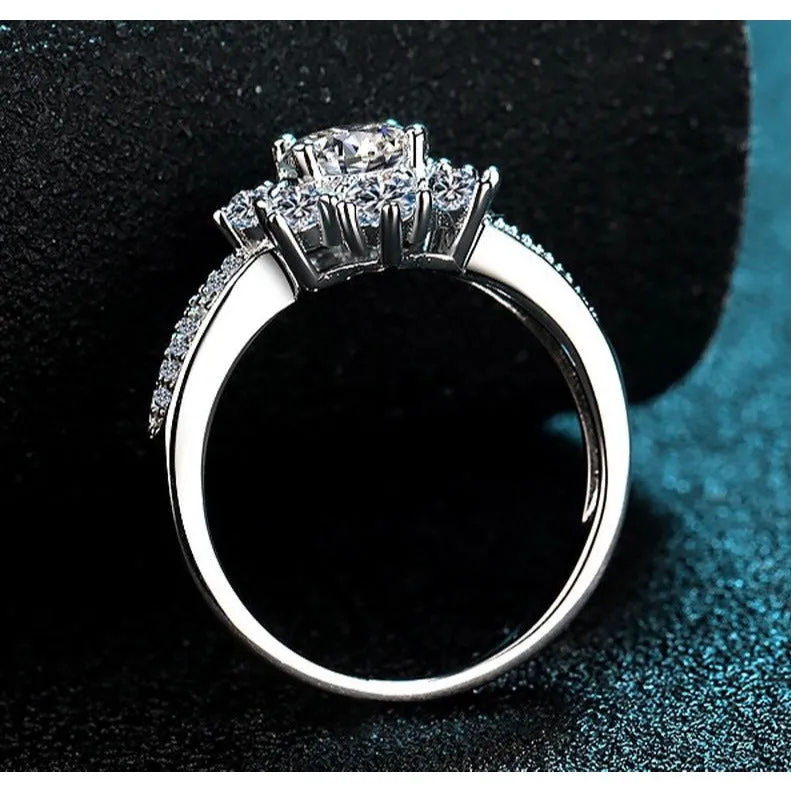 Moissanite Engagement Wedding Ring-RM012