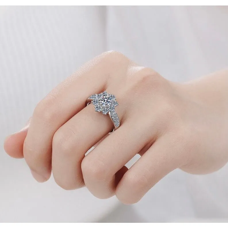 Moissanite Engagement Wedding Ring-RM012
