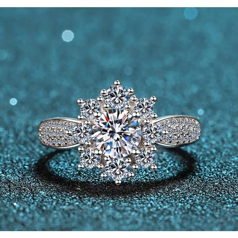 Moissanite Engagement Wedding Ring-RM012