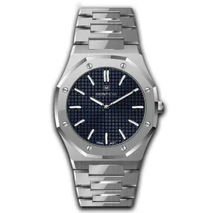 Monteva Gents Dark Blue Dial Watch with Metal Bracelet