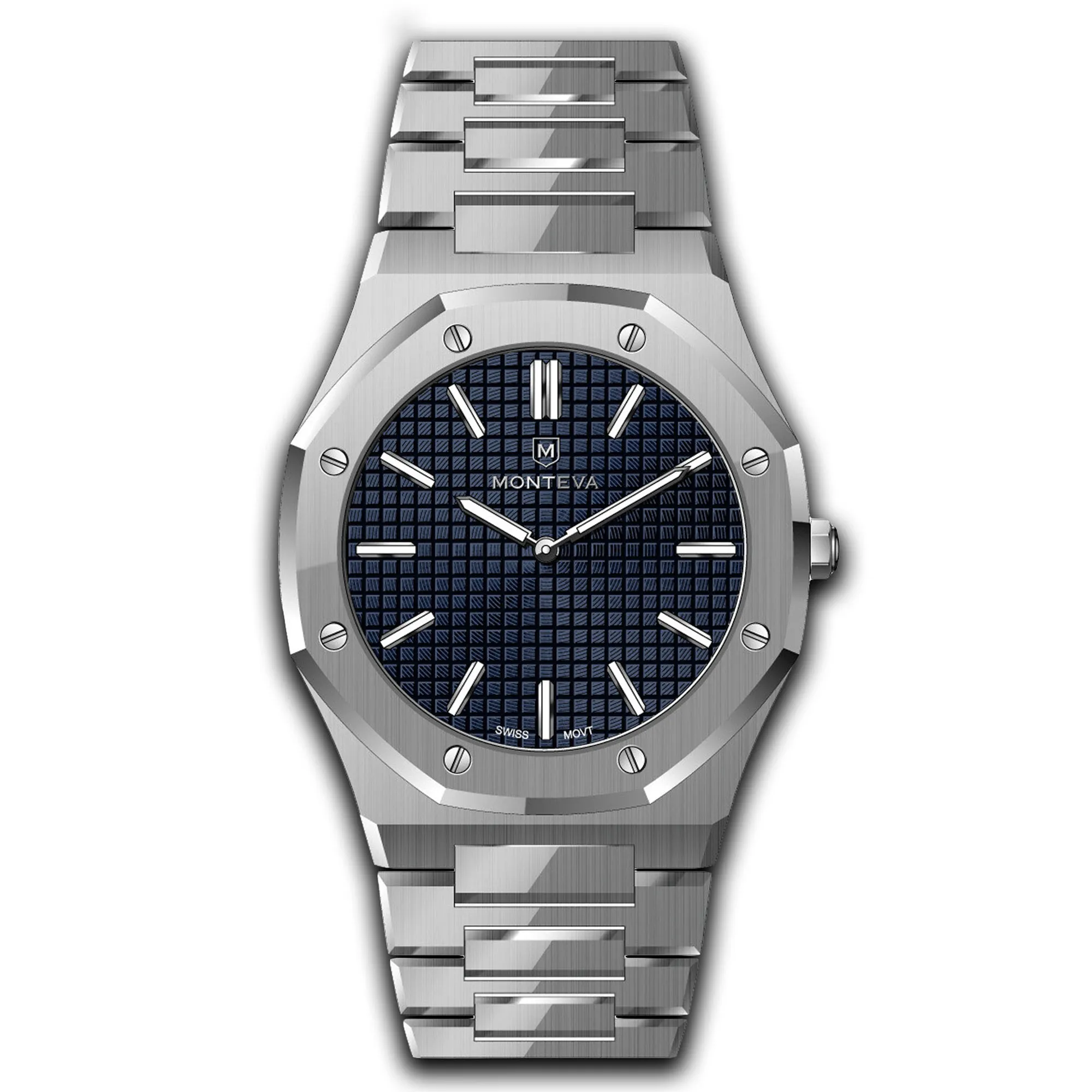 Monteva Gents Dark Blue Dial Watch with Metal Bracelet