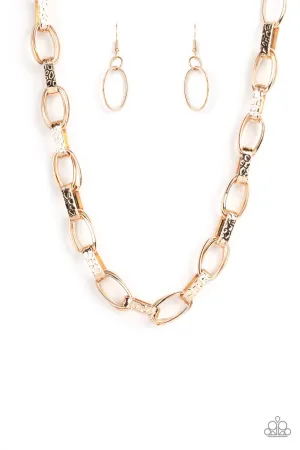 Motley in Motion Gold Paparazzi Necklace