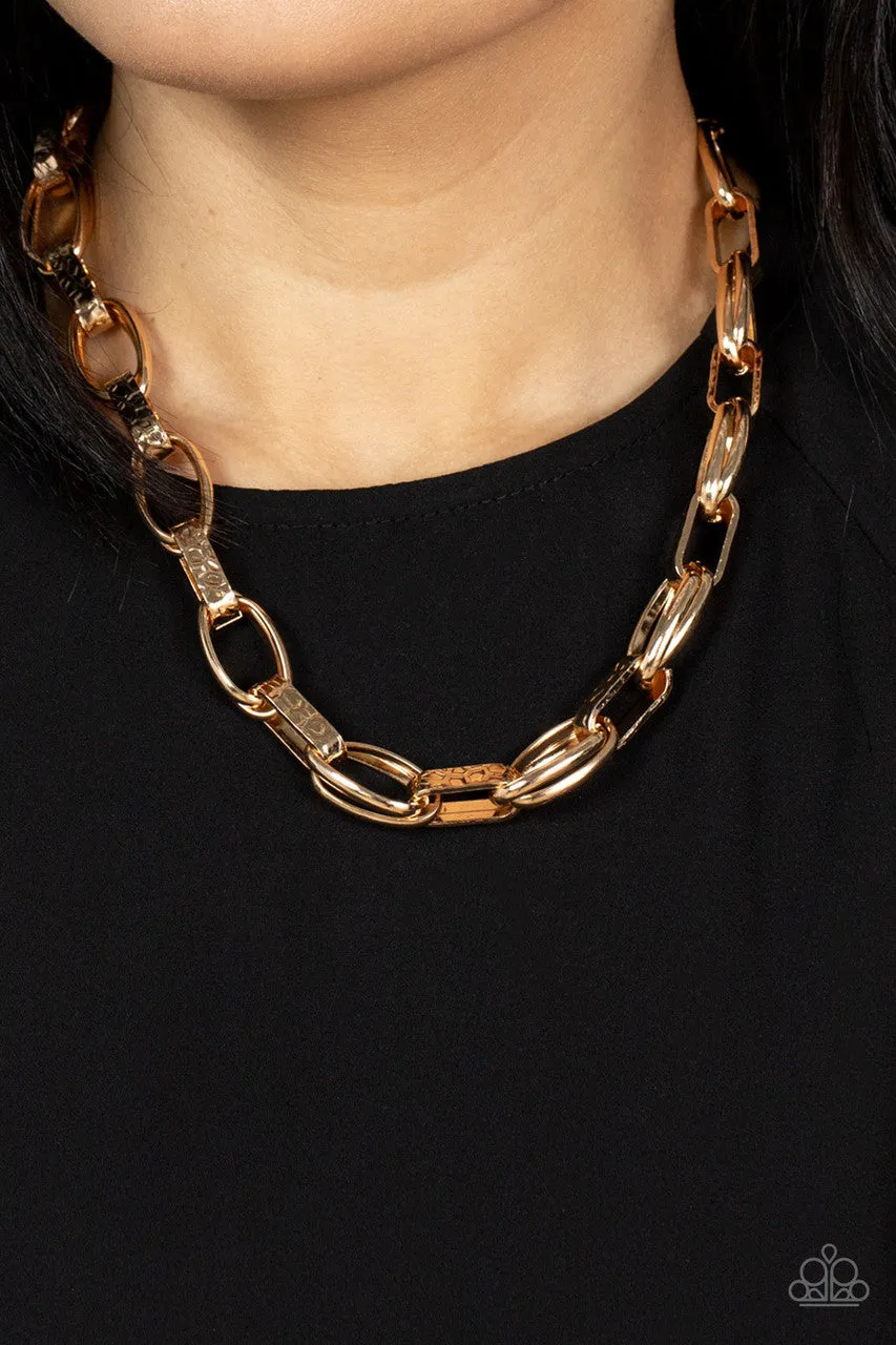 Motley in Motion Gold Paparazzi Necklace