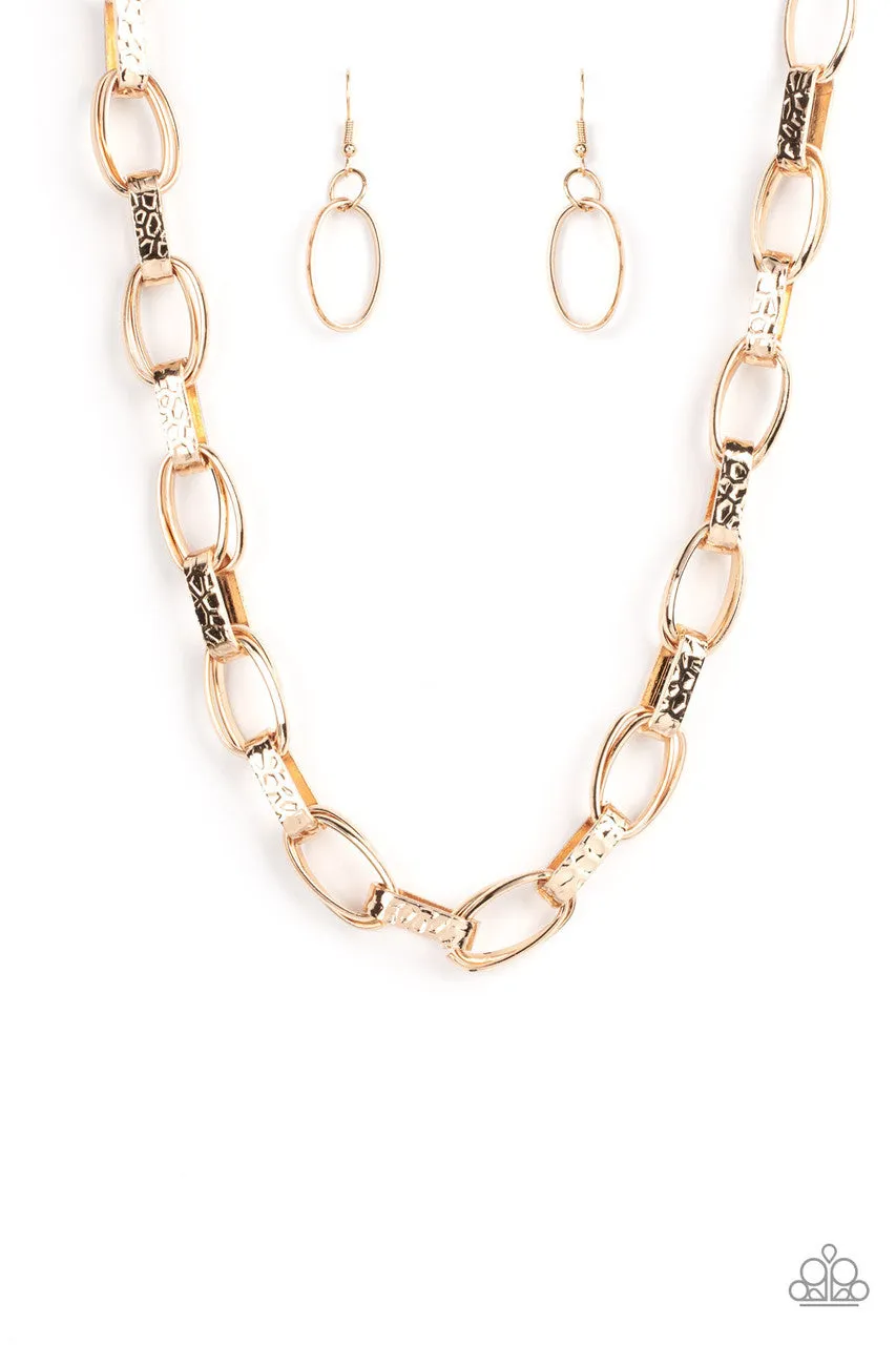 Motley in Motion Gold Paparazzi Necklace