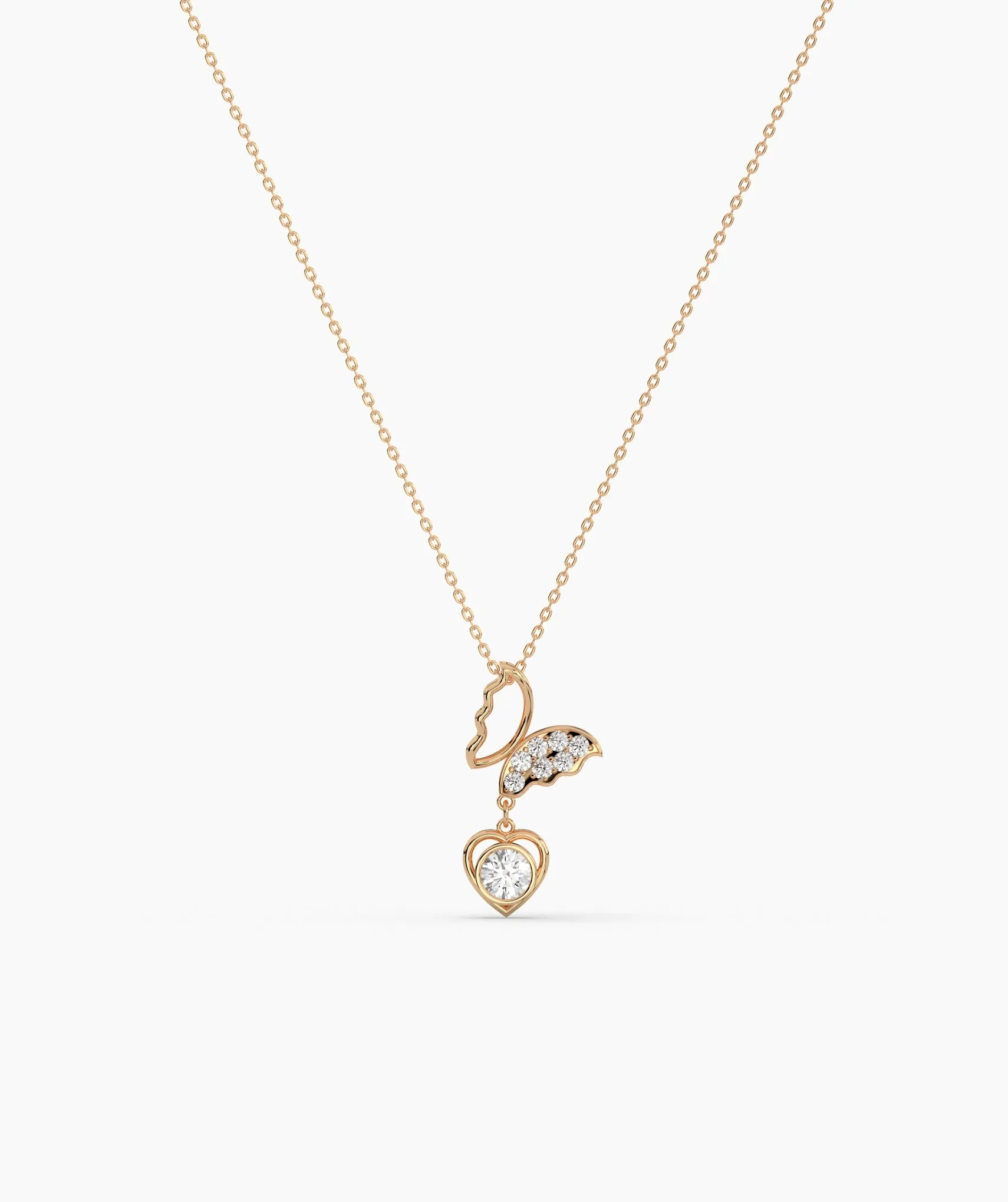 Multi-Charm Diamond Heart Necklace