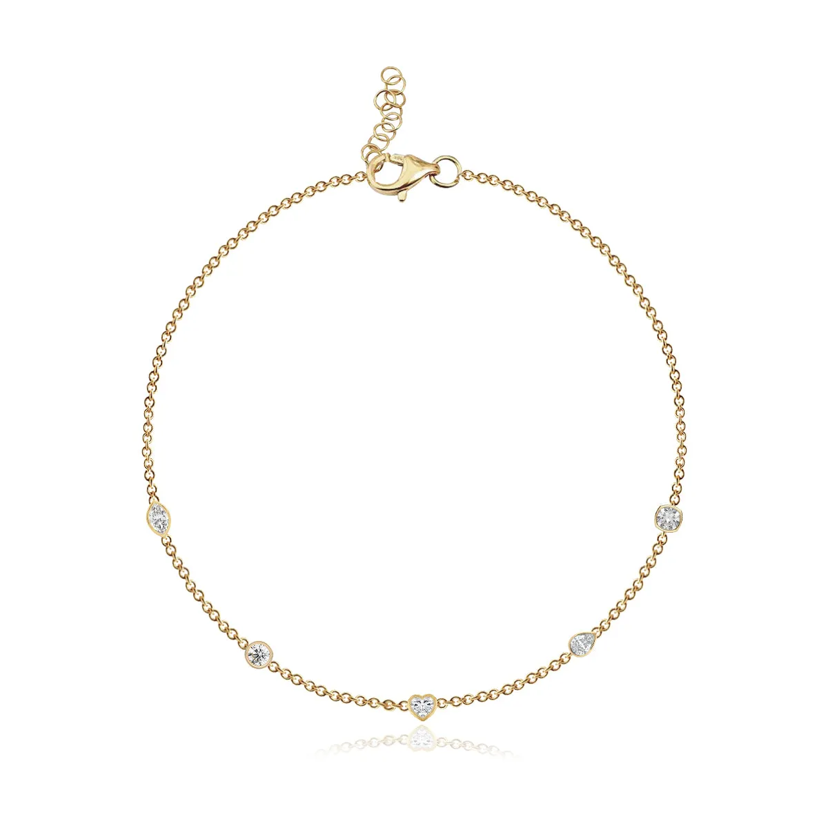 Multi Shape Diamonds Solitaire Bracelet