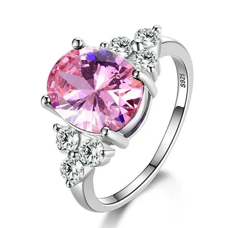 Natural Sapphire Engagement Ring Silver For Women Jewelry