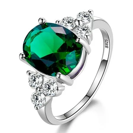 Natural Sapphire Engagement Ring Silver For Women Jewelry