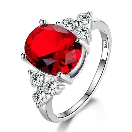 Natural Sapphire Engagement Ring Silver For Women Jewelry