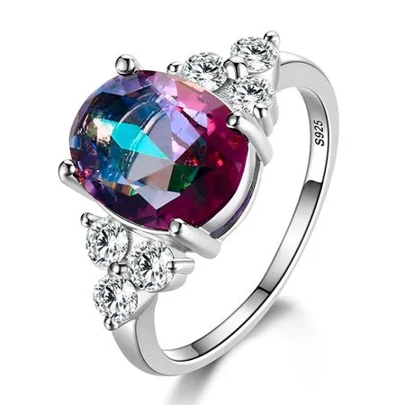 Natural Sapphire Engagement Ring Silver For Women Jewelry