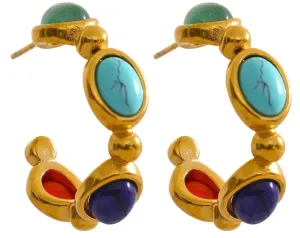 Natural Stone Vintage Earrings