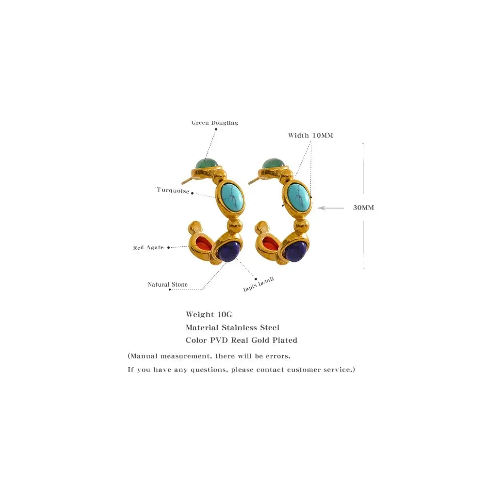 Natural Stone Vintage Earrings