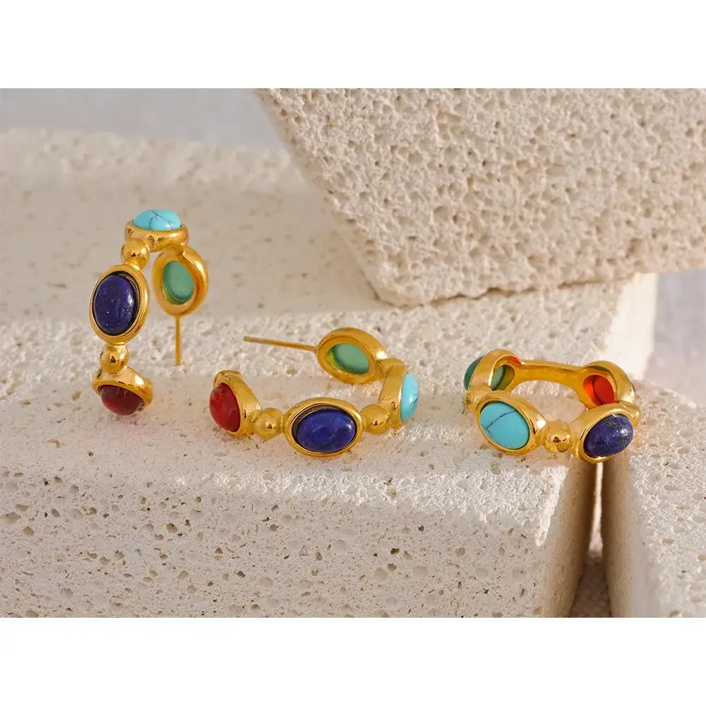 Natural Stone Vintage Earrings