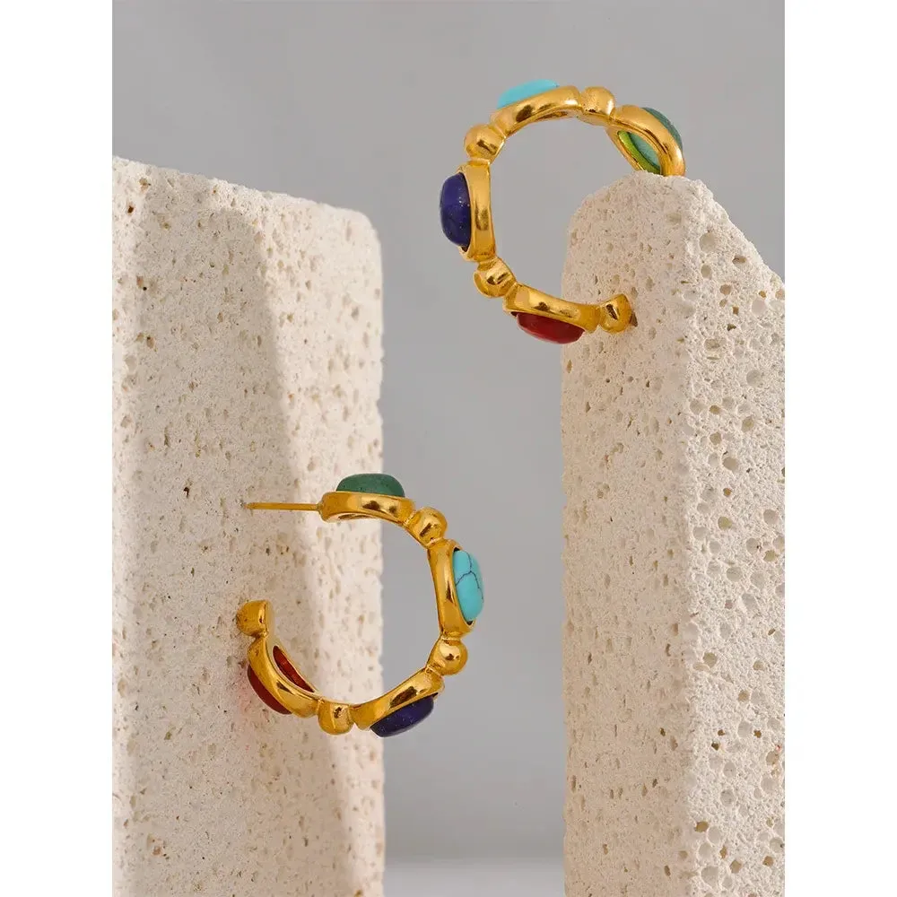 Natural Stone Vintage Earrings