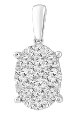 Necklace and Pendant with 0.50ct Diamonds in 9K White Gold